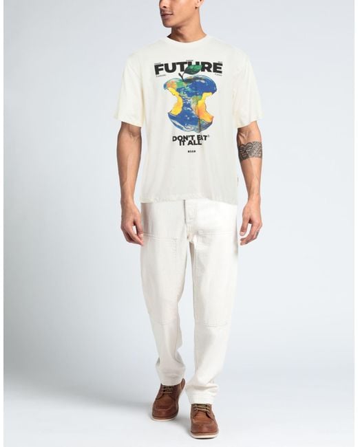 MSGM White T-shirt for men
