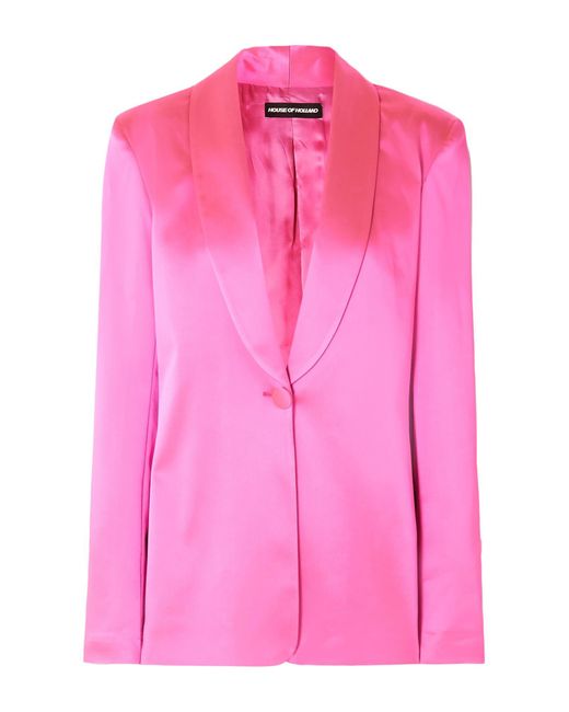 House of Holland Satin Suit Jacket in Fuchsia (Pink) - Lyst