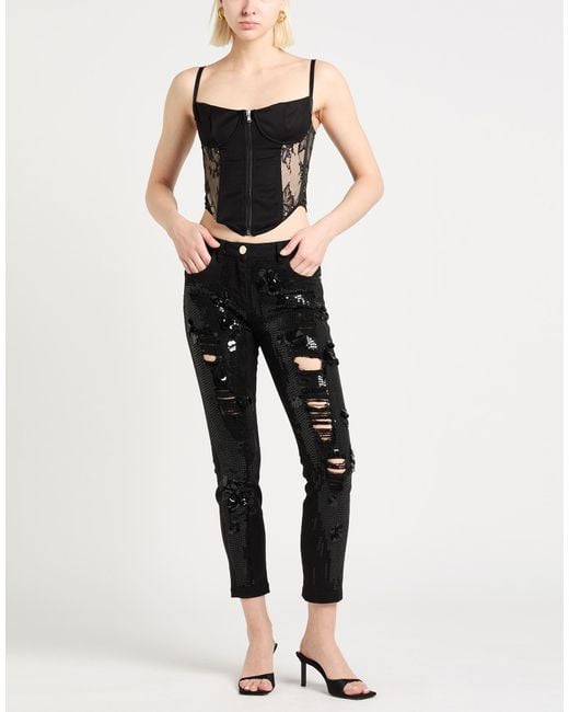 Elisabetta Franchi Black Jeans Cotton, Elastane