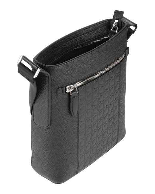 Ferragamo Leather Cross-body Bag in Black for Men - Lyst