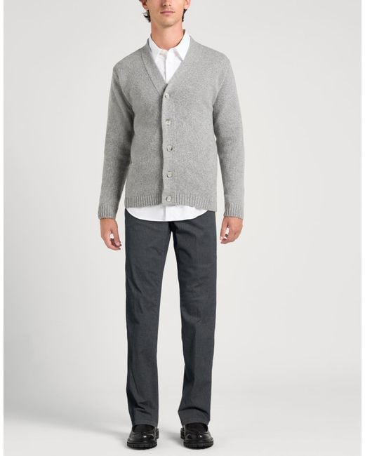 Manuel Ritz Gray Pants Cotton, Elastane for men