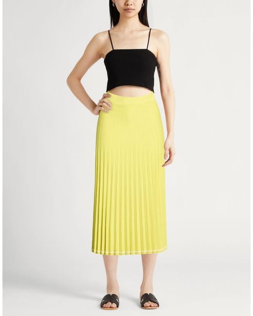 Drumohr Yellow Midi Skirt Cotton, Viscose
