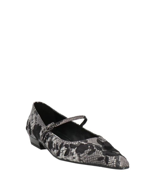 Ras Gray Ballet Flats Leather