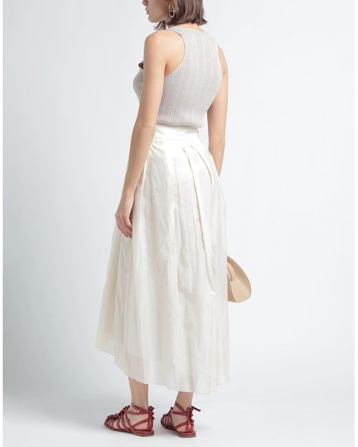 Peserico White Midi Skirt