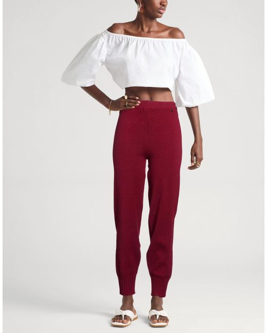 Dixie Red Burgundy Pants Viscose, Polyester, Polyamide