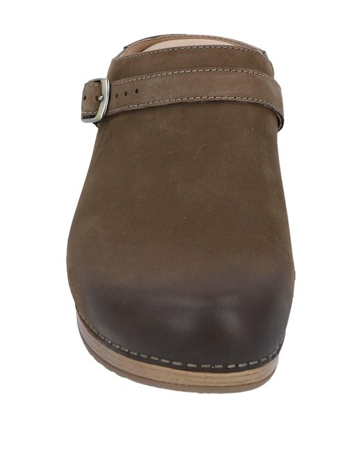 Dansko Brown Khaki Mules & Clogs Soft Leather