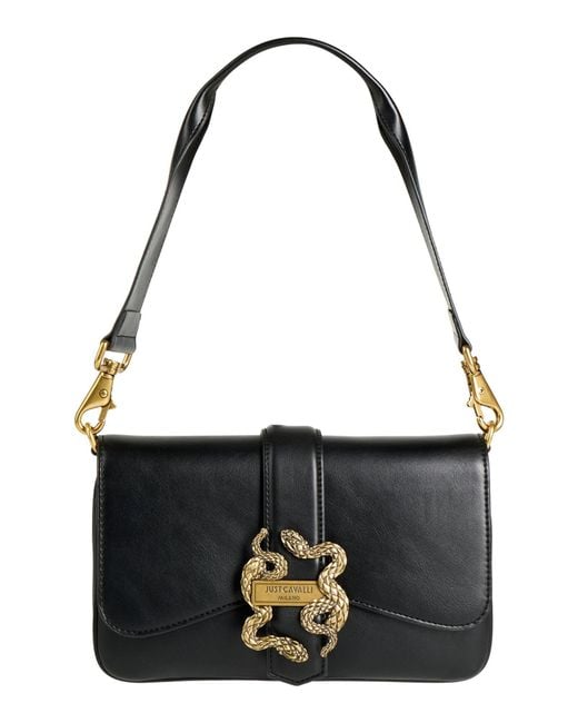 Just Cavalli Black Handbag Polyester, Polyurethane Resin