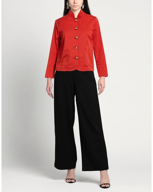 ALESSIA SANTI Red Jacket Cotton, Polyamide, Elastane