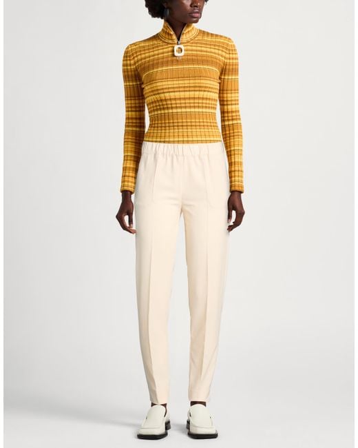 D.exterior Natural Pants Polyester, Elastane