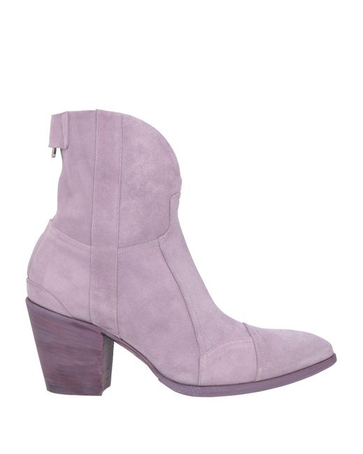 Rocco P Purple Lilac Ankle Boots Leather