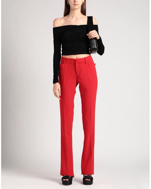 DSquared² Red Pants Polyester, Polyurethane