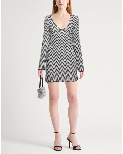 Akep Gray Mini Dress Polyamide, Metal Fiber, Acrylic, Nylon, Alpaca Wool
