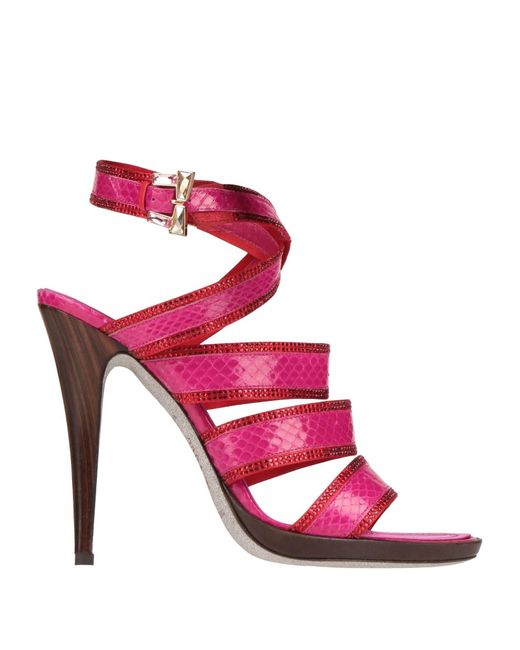 Rene Caovilla Women's Pink Fuchsia Sandals Leather