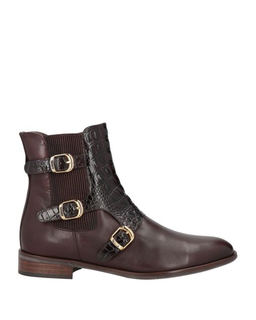 Pertini Brown Dark Ankle Boots Leather