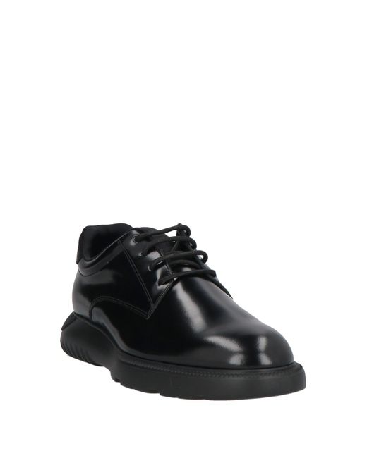 Hogan Black Lace-Up Shoes Leather for men