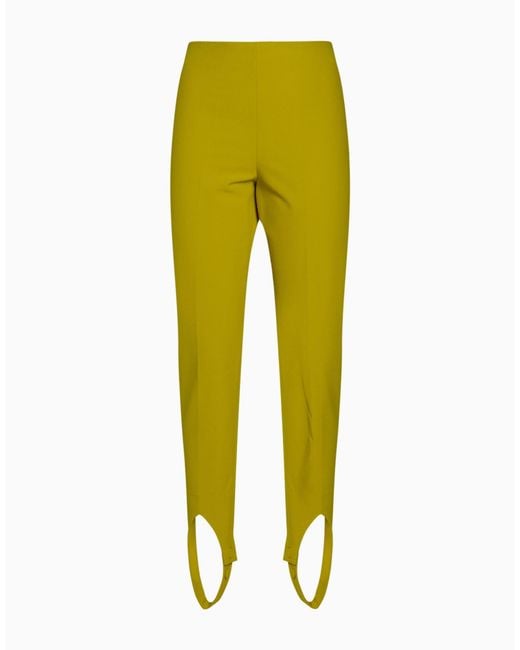 Erika Cavallini Semi Couture Yellow Pants Polyester, Viscose, Elastane