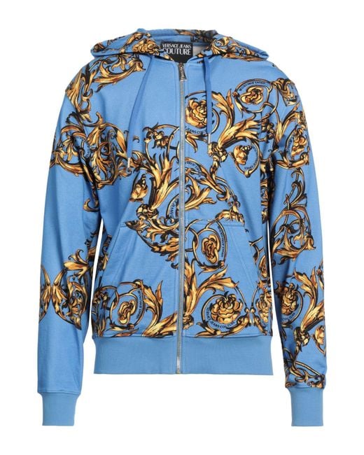 Versace Jeans Couture Blue Sweatshirt Cotton, Elastane for men