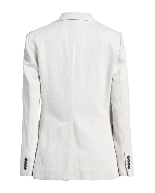 Brunello Cucinelli White Blazer Cotton, Linen, Brass
