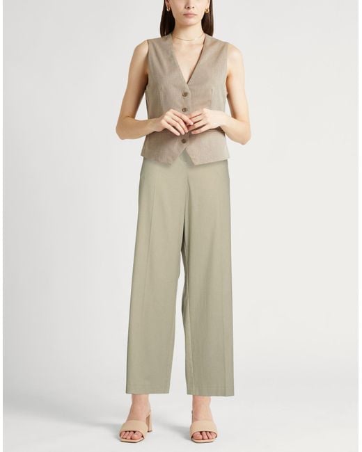 Alysi White Khaki Pants Viscose, Polyester, Wool, Elastane