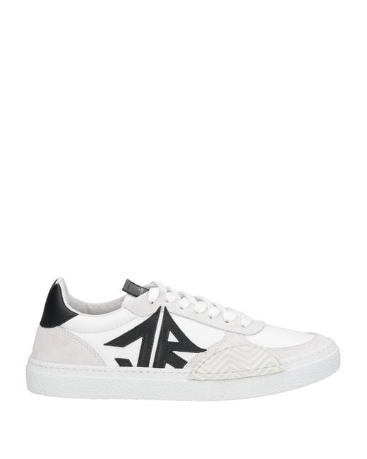 John Richmond White Sneakers Leather, Textile Fibers for men