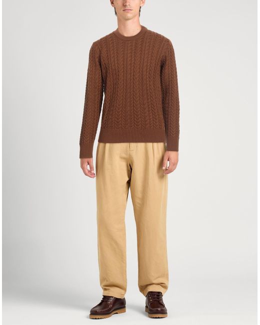Brooksfield Brown Sweater Virgin Wool for men