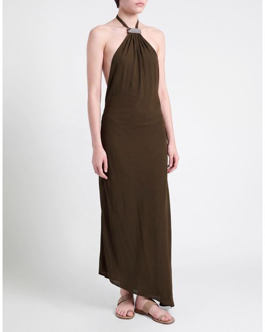 The Attico Brown Military Maxi Dress Viscose