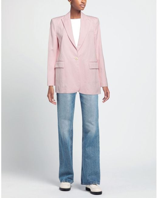 Twinset Pink Blazer Cotton, Linen