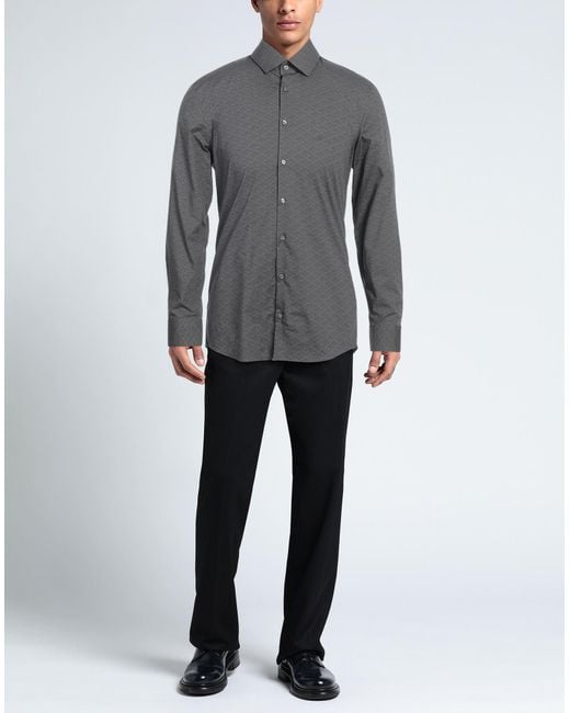 Calvin Klein Gray Shirt Cotton, Elastane for men