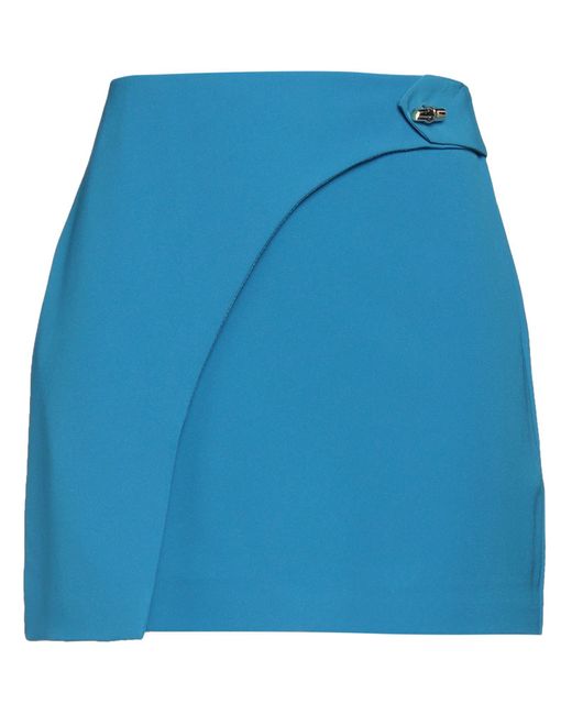 SIMONA CORSELLINI Blue Mini Skirt Polyester, Elastane