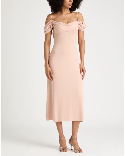 Amen Pink Blush Midi Dress Acetate, Polyamide, Elastane