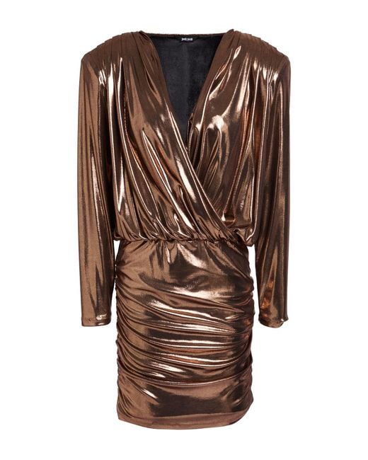 Just Cavalli Brown Mini Dress Polyester, Elastane