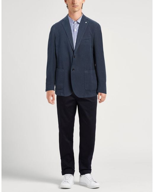 L.b.m. 1911 Blue Blazer Cotton, Ramie for men