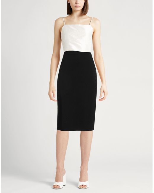 Peserico Black Easy Midi Skirt Merino Wool