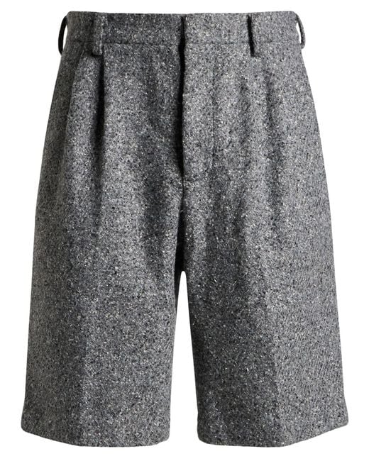 Roberto Collina Gray Shorts & Bermuda Shorts Wool, Polyester, Acrylic, Silk, Textile Fibers for men