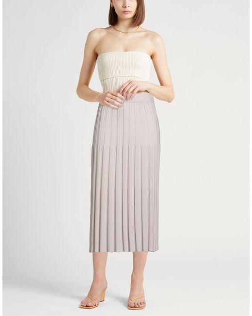 Fedeli White Light Midi Skirt Virgin Wool, Polyester