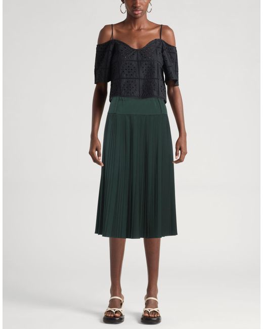 ViCOLO Green Midi Skirt Polyester, Viscose, Elastane