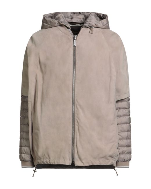 Moorer Brown Jacket Leather, Polyester, Polyamide, Elastane