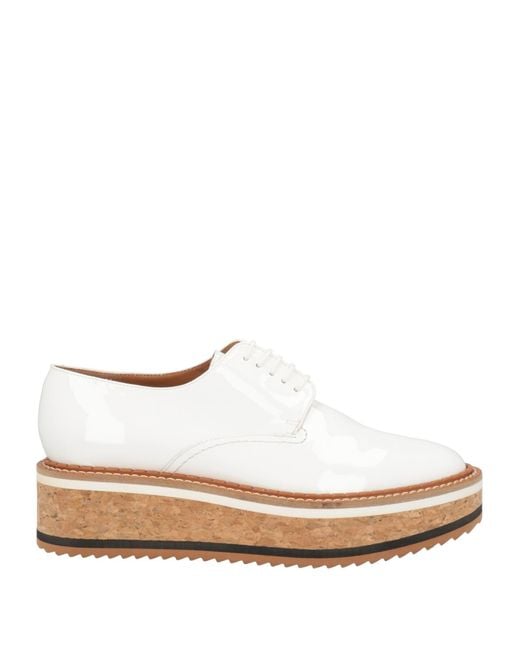 Robert Clergerie White Lace-Up Shoes Leather