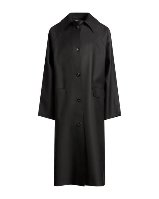 Kassl Black Overcoat & Trench Coat Polyester, Polyurethane