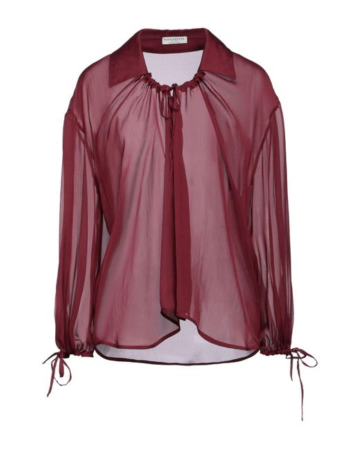 Ballantyne Red Burgundy Shirt Silk