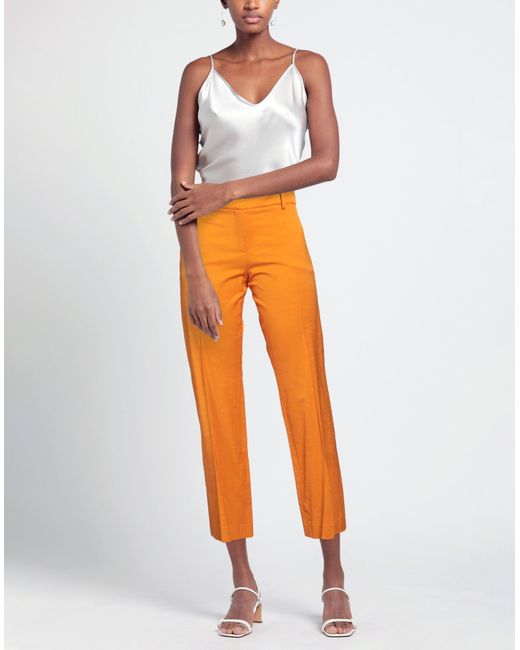 True Royal Orange Pants Viscose, Cotton, Silk, Elastane