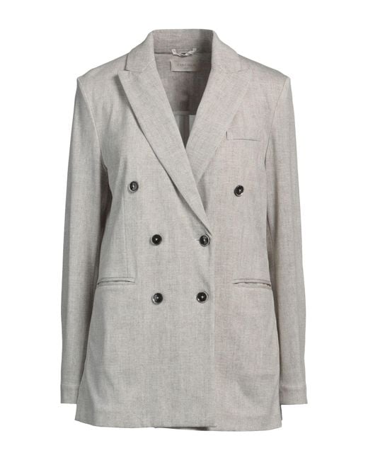 Circolo 1901 Gray Blazer Cotton, Elastane