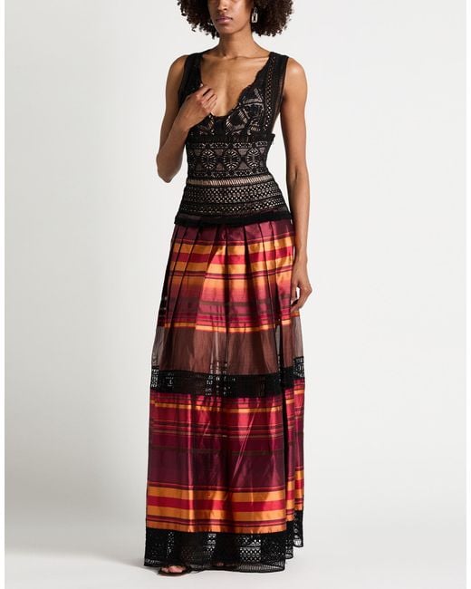 Alberta Ferretti Red Maxi Dress Silk