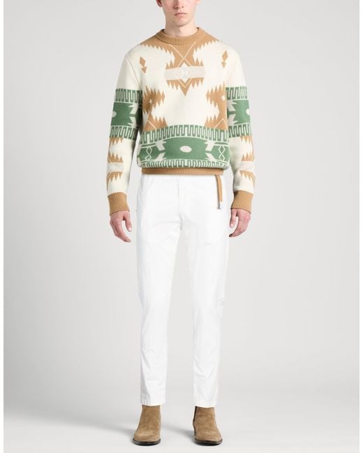 White Sand White Pants Cotton, Elastane for men