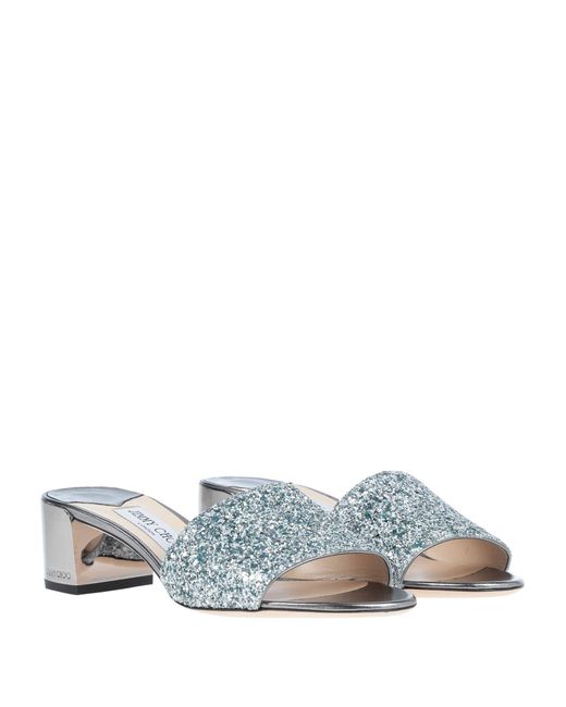 jimmy choo silver flat sandals