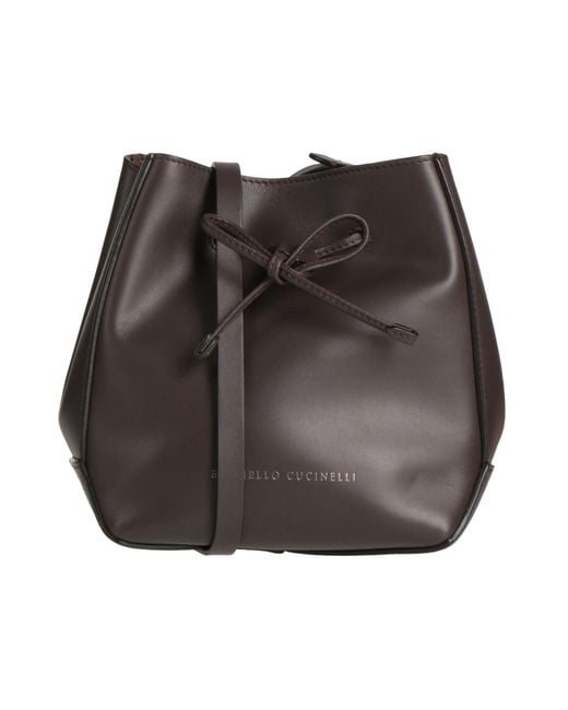 Brunello Cucinelli Gray Dark Cross-Body Bag Leather