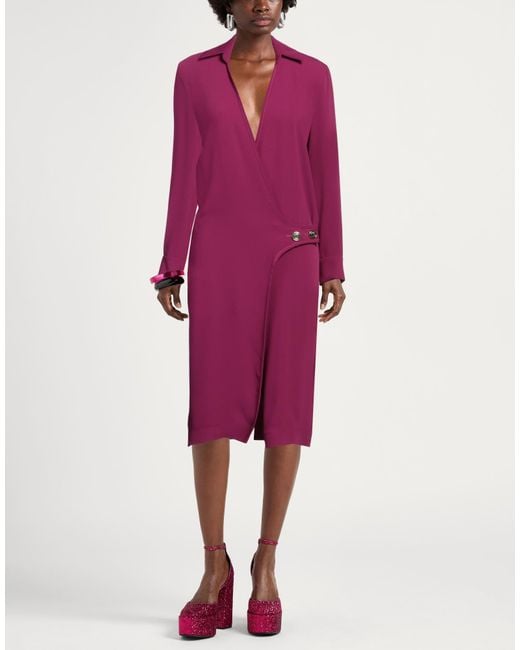 Pinko Purple Midi Dress Polyester