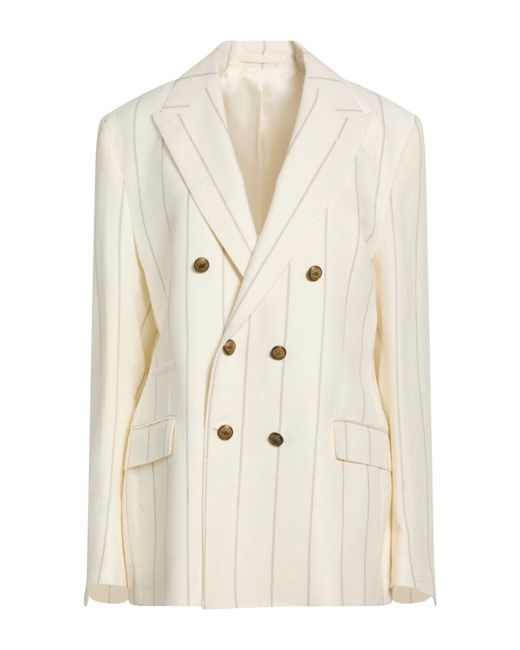 Eleventy White Blazer Linen, Wool