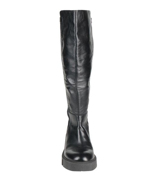 Marco Ferretti Black Boot Leather, Textile Fibers