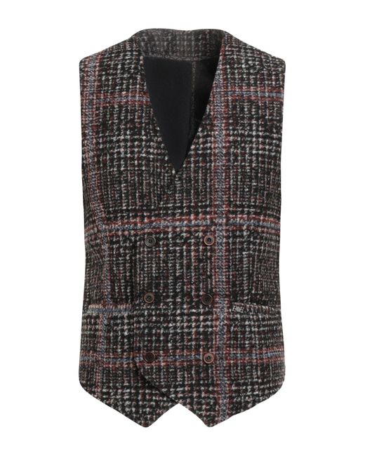 Bob Black Tailored Vest Acrylic, Virgin Wool, Polyester for men